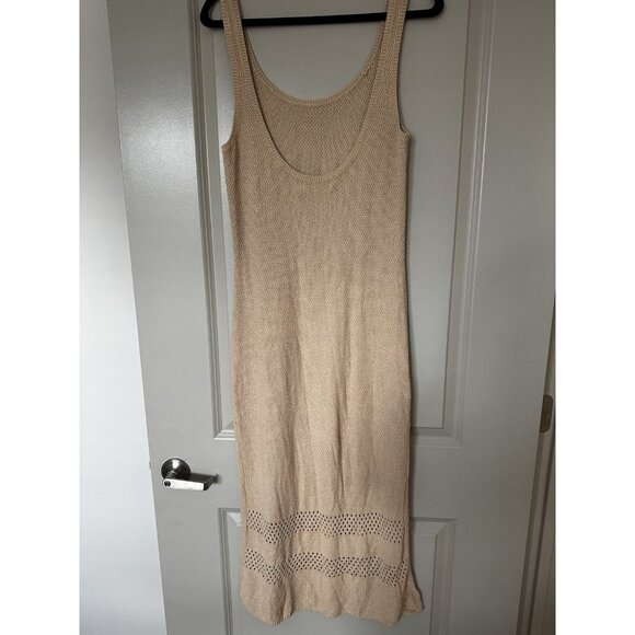 Seafolly Australia Terrain Knit Dress in Sands Size Large Midi Sleeveless - Picture 4 of 8